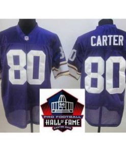 High quality 2012 Hall of Fame Minnesota Vikings 80 Cris Carter Purple Throwback Jerseys