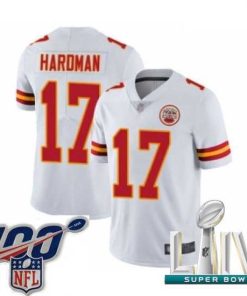 Gorgeous 2020 Super Bowl LIV Kansas City Chiefs #17 Mecole Hardman White Vapor Untouchable Limited Player Football Jersey