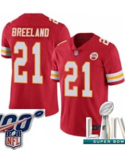 Superior 2020 Super Bowl LIV Kansas City Chiefs #21 Bashaud Breeland Red Team Color Vapor Untouchable Limited Player Football Jersey