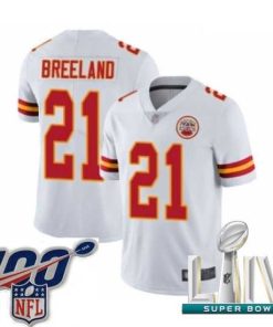 Marvelous 2020 Super Bowl LIV Kansas City Chiefs #21 Bashaud Breeland White Vapor Untouchable Limited Player Football Jersey