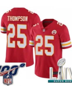 Marvelous 2020 Super Bowl LIV Kansas City Chiefs #25 Darwin Thompson Red Team Color Vapor Untouchable Limited Player Football Jersey