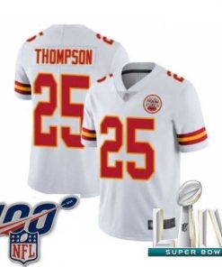 Premium 2020 Super Bowl LIV Kansas City Chiefs #25 Darwin Thompson White Vapor Untouchable Limited Player Football Jersey