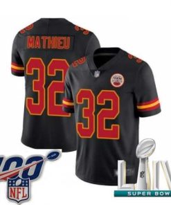 Outstanding 2020 Super Bowl LIV Kansas City Chiefs #32 Tyrann Mathieu Limited Black Rush Vapor Untouchable Football Jersey