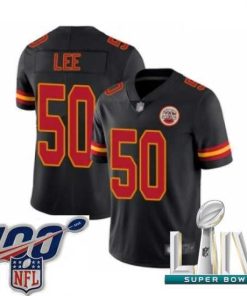 Finest 2020 Super Bowl LIV Kansas City Chiefs #50 Darron Lee Limited Black Rush Vapor Untouchable Football Jersey