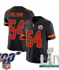 Exquisite 2020 Super Bowl LIV Kansas City Chiefs #54 Damien Wilson Limited Black Rush Vapor Untouchable Football Jersey