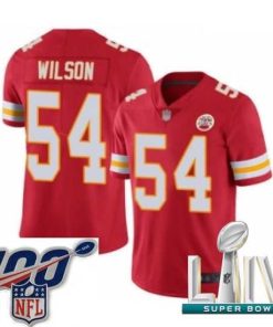 Gorgeous 2020 Super Bowl LIV Kansas City Chiefs #54 Damien Wilson Red Team Color Vapor Untouchable Limited Player Football Jersey