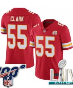 High quality 2020 Super Bowl LIV Kansas City Chiefs #55 Frank Clark Red Team Color Vapor Untouchable Limited Player Football Jersey