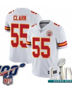 Premium 2020 Super Bowl LIV Kansas City Chiefs #55 Frank Clark White Vapor Untouchable Limited Player Football Jersey