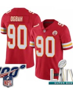 Superb 2020 Super Bowl LIV Kansas City Chiefs #90 Emmanuel Ogbah Red Team Color Vapor Untouchable Limited Player Football Jersey