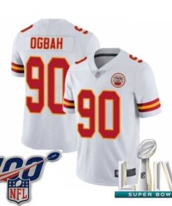 Exquisite 2020 Super Bowl LIV Kansas City Chiefs #90 Emmanuel Ogbah White Vapor Untouchable Limited Player Football Jersey