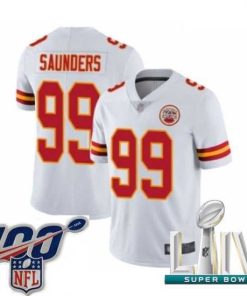 Superb 2020 Super Bowl LIV Kansas City Chiefs #99 Khalen Saunders White Vapor Untouchable Limited Player Football Jersey