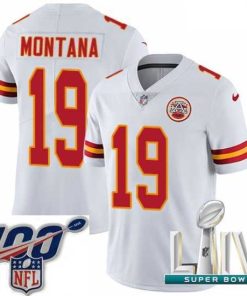 High quality 2020 Super Bowl LIV Nike Kansas City Chiefs #19 Joe Montana White Vapor Untouchable Limited Player NFL Jersey