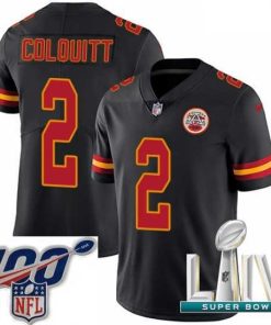 Superb 2020 Super Bowl LIV Nike Kansas City Chiefs #2 Dustin Colquitt Limited Black Rush Vapor Untouchable NFL Jersey