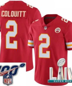 Finest 2020 Super Bowl LIV Nike Kansas City Chiefs #2 Dustin Colquitt Red Team Color Vapor Untouchable Limited Player NFL Jersey