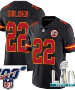 Finest 2020 Super Bowl LIV Nike Kansas City Chiefs #22 Robert Golden Limited Black Rush Vapor Untouchable NFL Jersey