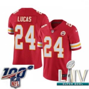 Exceptional 2020 Super Bowl LIV Nike Kansas City Chiefs #24 Jordan Lucas Red Team Color Vapor Untouchable Limited Player NFL Jersey