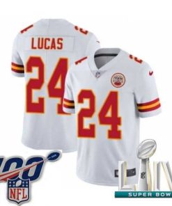 High quality 2020 Super Bowl LIV Nike Kansas City Chiefs #24 Jordan Lucas White Vapor Untouchable Limited Player NFL Jersey