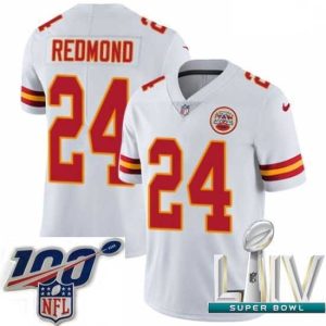 Exceptional 2020 Super Bowl LIV Nike Kansas City Chiefs #24 Will Redmond White Vapor Untouchable Limited Player NFL Jersey