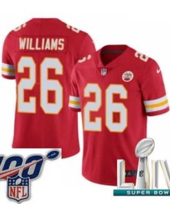 Superb 2020 Super Bowl LIV Nike Kansas City Chiefs #26 Damien Williams Red Team Color Vapor Untouchable Limited Player NFL Jersey