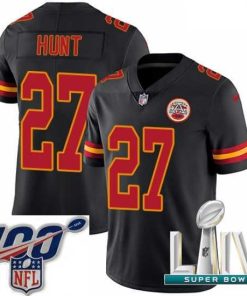 Gorgeous 2020 Super Bowl LIV Nike Kansas City Chiefs #27 Kareem Hunt Limited Black Rush Vapor Untouchable NFL Jersey
