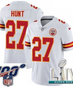 Outstanding 2020 Super Bowl LIV Nike Kansas City Chiefs #27 Kareem Hunt White Vapor Untouchable Limited Player NFL Jersey