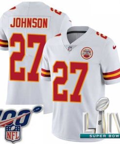 Marvelous 2020 Super Bowl LIV Nike Kansas City Chiefs #27 Larry Johnson White Vapor Untouchable Limited Player NFL Jersey