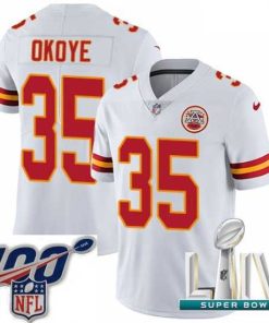 Marvelous 2020 Super Bowl LIV Nike Kansas City Chiefs #35 Christian Okoye White Vapor Untouchable Limited Player NFL Jersey