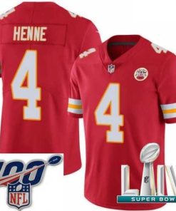 Gorgeous 2020 Super Bowl LIV Nike Kansas City Chiefs #4 Chad Henne Red Team Color Vapor Untouchable Limited Player NFL Jersey