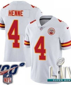Premium 2020 Super Bowl LIV Nike Kansas City Chiefs #4 Chad Henne White Vapor Untouchable Limited Player NFL Jersey