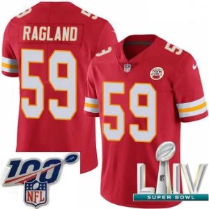 Exceptional 2020 Super Bowl LIV Nike Kansas City Chiefs #59 Reggie Ragland Red Team Color Vapor Untouchable Limited Player NFL Jersey