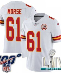 Exquisite 2020 Super Bowl LIV Nike Kansas City Chiefs #61 Mitch Morse White Vapor Untouchable Limited Player NFL Jersey