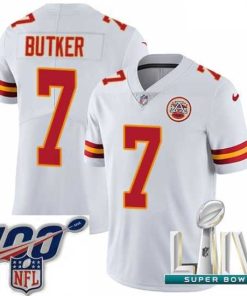 Premium 2020 Super Bowl LIV Nike Kansas City Chiefs #7 Harrison Butker White Vapor Untouchable Limited Player NFL Jersey