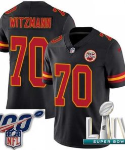 Superior 2020 Super Bowl LIV Nike Kansas City Chiefs #70 Bryan Witzmann Limited Black Rush Vapor Untouchable NFL Jersey