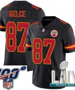 Superb 2020 Super Bowl LIV Nike Kansas City Chiefs #87 Travis Kelce Limited Black Rush Vapor Untouchable NFL Jersey