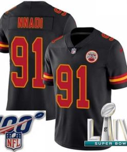 Gorgeous 2020 Super Bowl LIV Nike Kansas City Chiefs #91 Derrick Nnadi Limited Black Rush Vapor Untouchable NFL Jersey