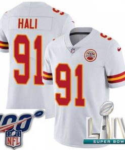 Marvelous 2020 Super Bowl LIV Nike Kansas City Chiefs #91 Tamba Hali White Vapor Untouchable Limited Player NFL Jersey