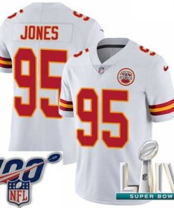 Premium 2020 Super Bowl LIV Nike Kansas City Chiefs #95 Chris Jones White Vapor Untouchable Limited Player NFL Jersey
