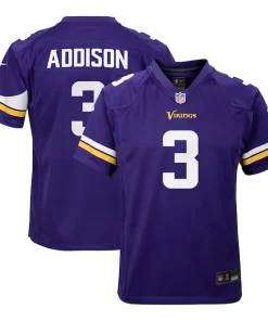 Premium Jordan Addison Minnesota Vikings Nike Youth Team Player Game Jersey