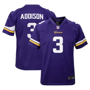 Premium Jordan Addison Minnesota Vikings Nike Youth Team Player Game Jersey