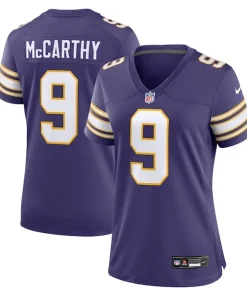 Premium J.J. McCarthy Minnesota Vikings Nike Women's 2nd Alternate 2024 NFL Draft First Round Pick Player Game Jersey
