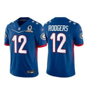 Superior 2022 NFL Pro Bowl Green Bay Packers 12 Aaron Rodgers NFC Blue Jersey