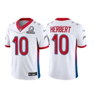 Superb 2022 NFL Pro Bowl Los Angeles Chargers #10 Justin Herbert AFC White Jersey