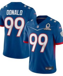 Finest 2022 NFL Pro Bowl Los Angeles Rams 99 Aaron Donald NFC Blue Jersey