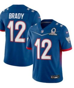 Exceptional 2022 NFL Pro Bowl Tampa Bay Buccaneers #12 Tom Brady NFC Blue Jersey