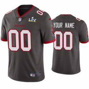 Gorgeous Custom Buccaneers Pewter Super Bowl Lv Vapor Limited Jersey