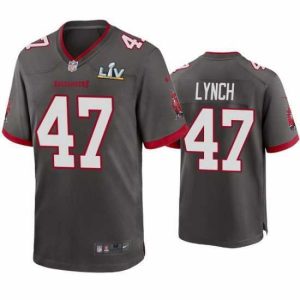 Marvelous John Lynch Buccaneers Pewter Super Bowl Lv Game Jersey