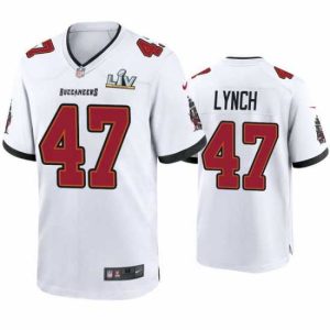 High quality John Lynch Buccaneers White Super Bowl Lv Game Jersey