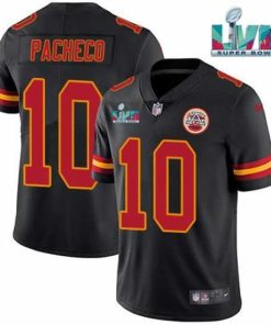 Marvelous Kansas City Chiefs 10 Isiah Pacheco Black Super Bowl LVII Patch Vapor Untouchable Limited Stitched Jersey