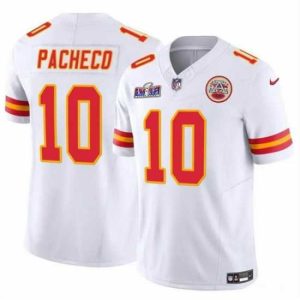 Gorgeous Kansas City Chiefs 10 Isiah Pacheco White 2023 F.U.S.E  Vapor Untouchable Limited Stitched 2024 Super Bowl LVIII Jersey