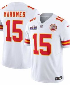 High quality Kansas City Chiefs 15 Patrick Mahomes White 2023 F.U.S.E  Vapor Untouchable Limited Stitched 2024 Super Bowl LVIII Jersey